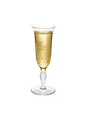 Image showing A glass of champagne, isolated on a white background.