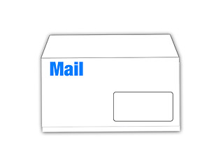 Image showing Mail and post - White sealed envelope isolated over white