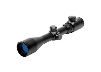 Image showing Rifle scope on white