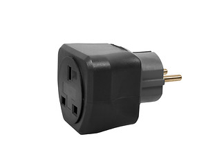 Image showing Power plug travel adapter, isolated on white background