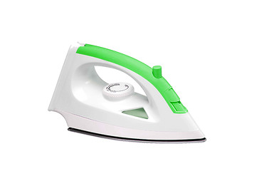 Image showing isolated green electronic iron for housework