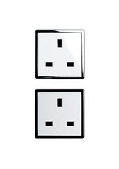 Image showing North American white electric wall outlet receptacle