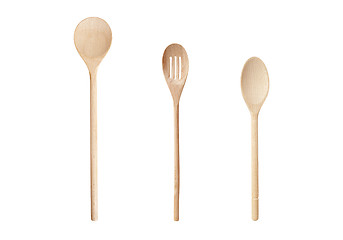 Image showing Isolated Wooden Kitchen Utensils