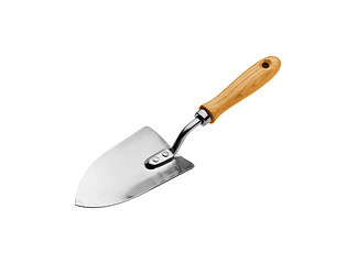 Image showing trowels with wooden handles isolated