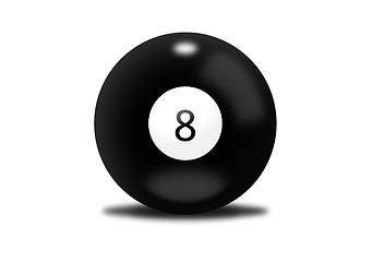 Image showing Black billiard ball number eight