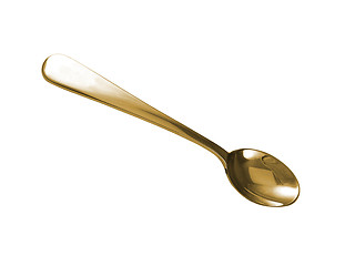 Image showing gold spoon isolated on white