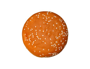 Image showing appetizing bun with sesame isolated