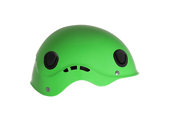 Image showing Green ski helmet isolated on a white.