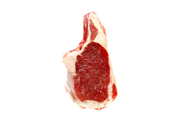 Image showing Red and Tasty Steak isolated on white background