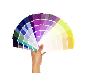 Image showing layout of colored paper on a white background