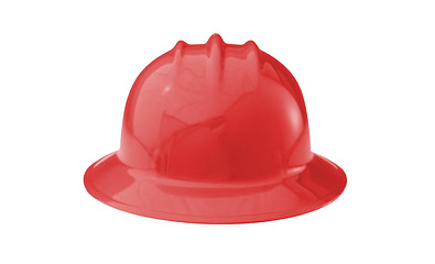 Image showing Red construction helmet shot isolated