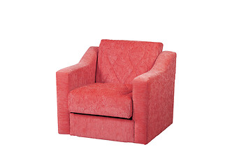 Image showing Bright Red Armchair isolated on white with a drop shadow.