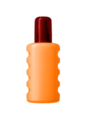 Image showing Bottle of sunscreen isolated over the white background