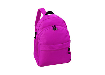Image showing pink school backpack isolated on white