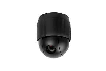 Image showing Omnipresent security camera video surveillance globe isolated