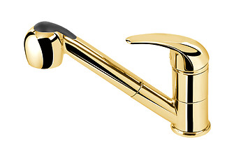 Image showing golden bathroom faucet
