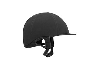 Image showing Black ridding cap for horse riders isolated on white