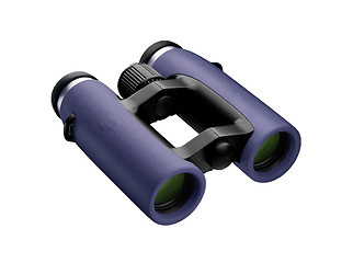 Image showing Black binoculars on white background.