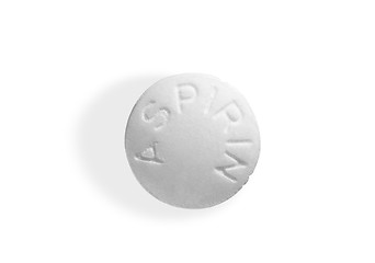 Image showing Tablet aspirin isolated on a white background (Path)
