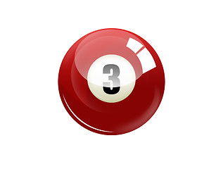 Image showing Number three billiard ball