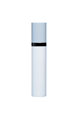 Image showing Blue parfume bottle back lit