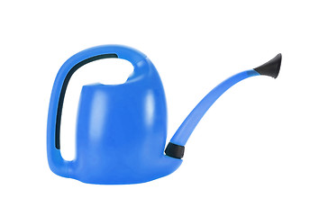 Image showing blue plastic watering can.