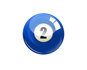 Image showing Number two billiard ball