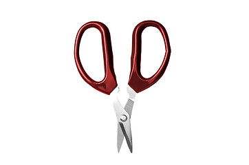 Image showing Red scissors isolated on a white background