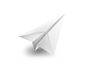 Image showing isolated paper airplane flying - 3d shape render illustration