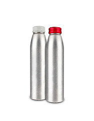 Image showing Metal water bottles isolated