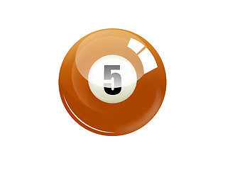 Image showing Number five billiard ball