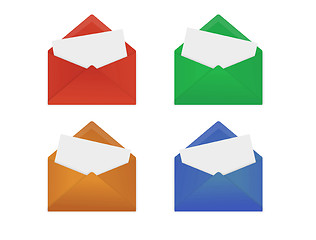 Image showing colored Envelopes isolated on white