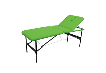 Image showing Objects on white: green massage table