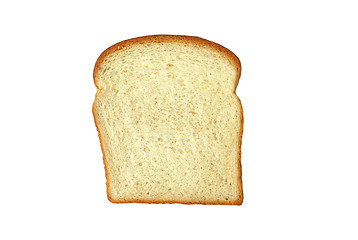 Image showing A single slice of white bread isolated