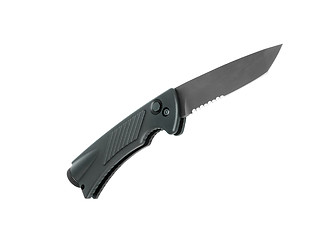 Image showing clasp steel knife with black plastic handle