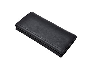 Image showing Modern black wallet isolated on white background