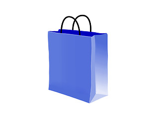 Image showing blue Shopping Bag. Clean cover . Isolated on white