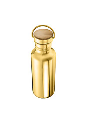 Image showing golden bottles isolated over white background