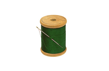 Image showing Spool of thread and needle isolated