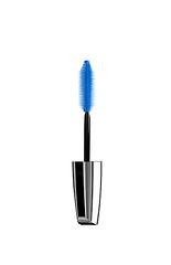 Image showing blue mascara for eyes isolated on the white background