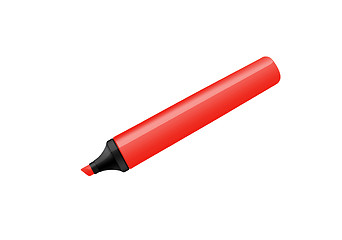 Image showing Red marker isolated on pure white