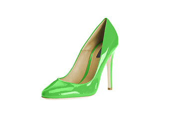 Image showing Green women shoe isolated on white background