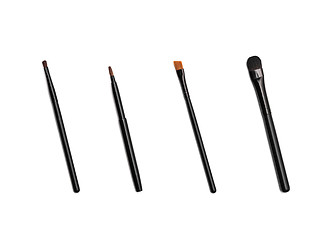 Image showing a set of 6 make-up brushes, shot on white background