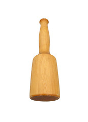Image showing vintage wooden mallet isolated over white background