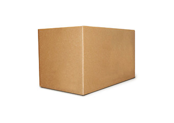 Image showing Cardboard box on a white background close up