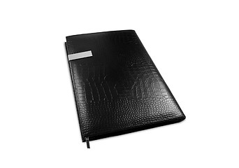 Image showing Brown black memo book isolated on white background