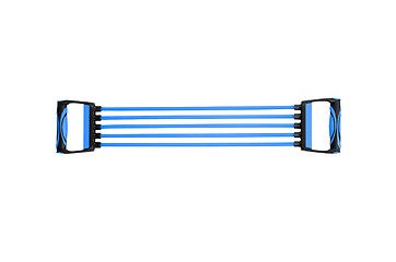 Image showing chest expander with blue handle isolated