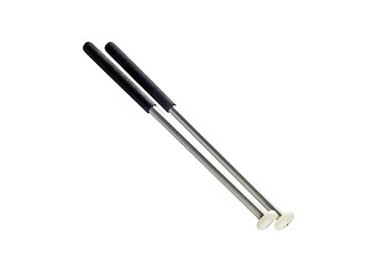 Image showing Two drumsticks isolated over white with clipping path