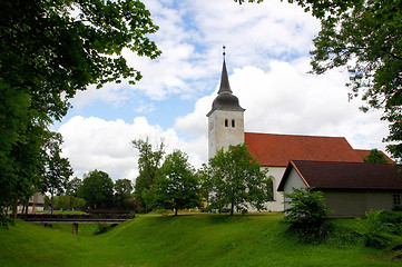 Image showing Church and plants