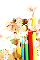 Image showing Pencils and wood shavings